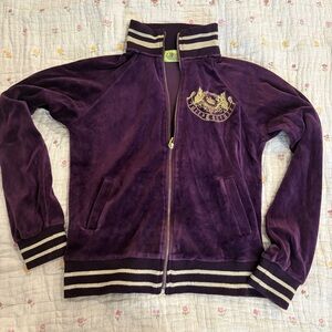 Vintage Y2K Juicy Couture Deep Purple Velour Sweater